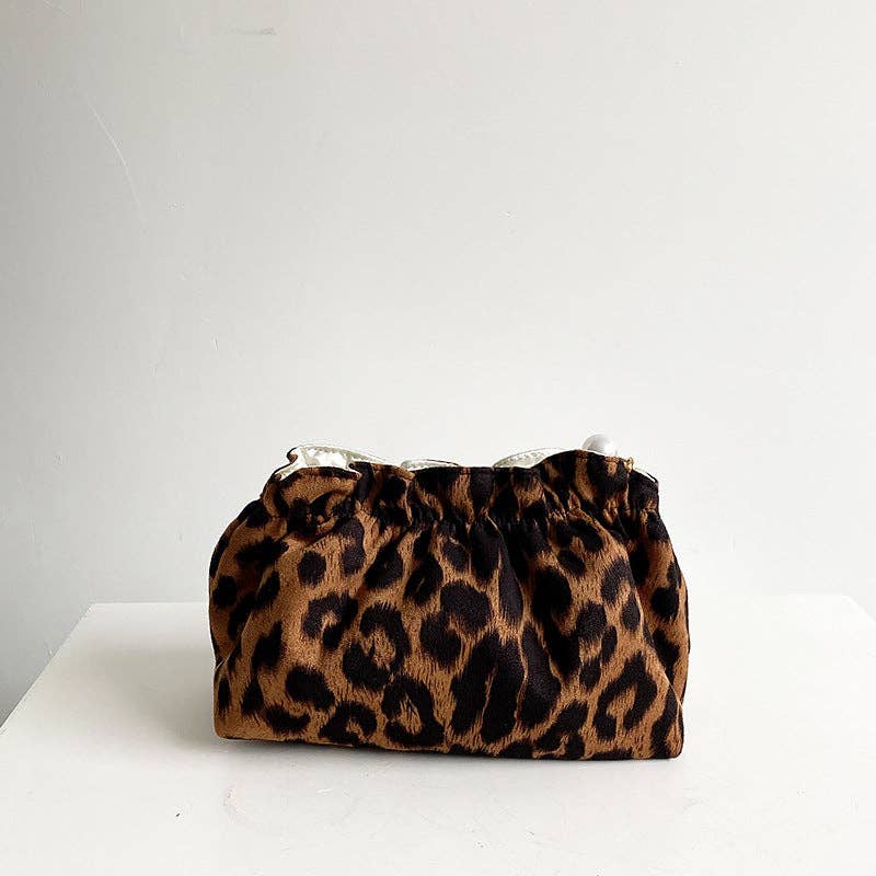 Vintage Leopard Print Cosmetic Bag