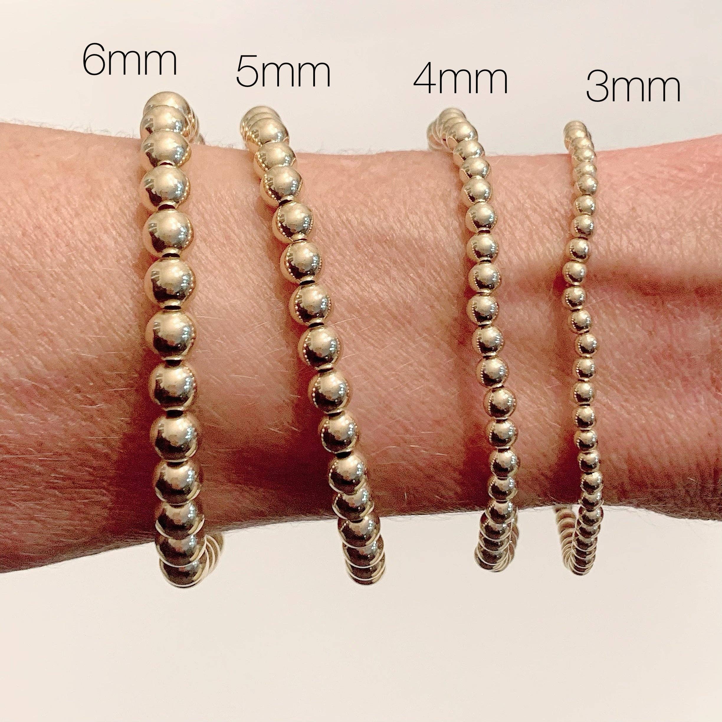 14k Gold Filled Beaded Bracelets: 3mm, size 7" (average)