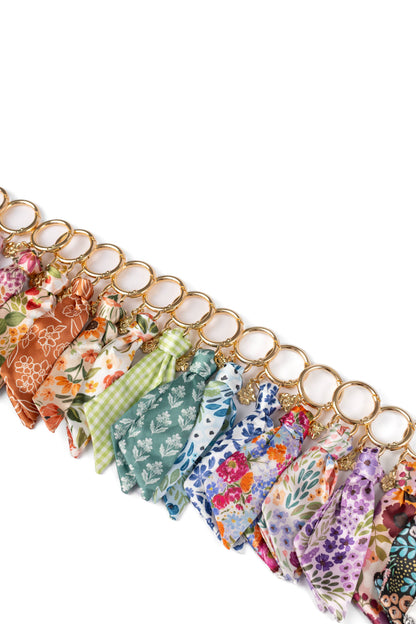 Floral Satin Keychain: Pressed Floral