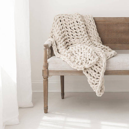 Infinite Chunky Knit Blanket | Minky | Big: Mist / 43” x 70”