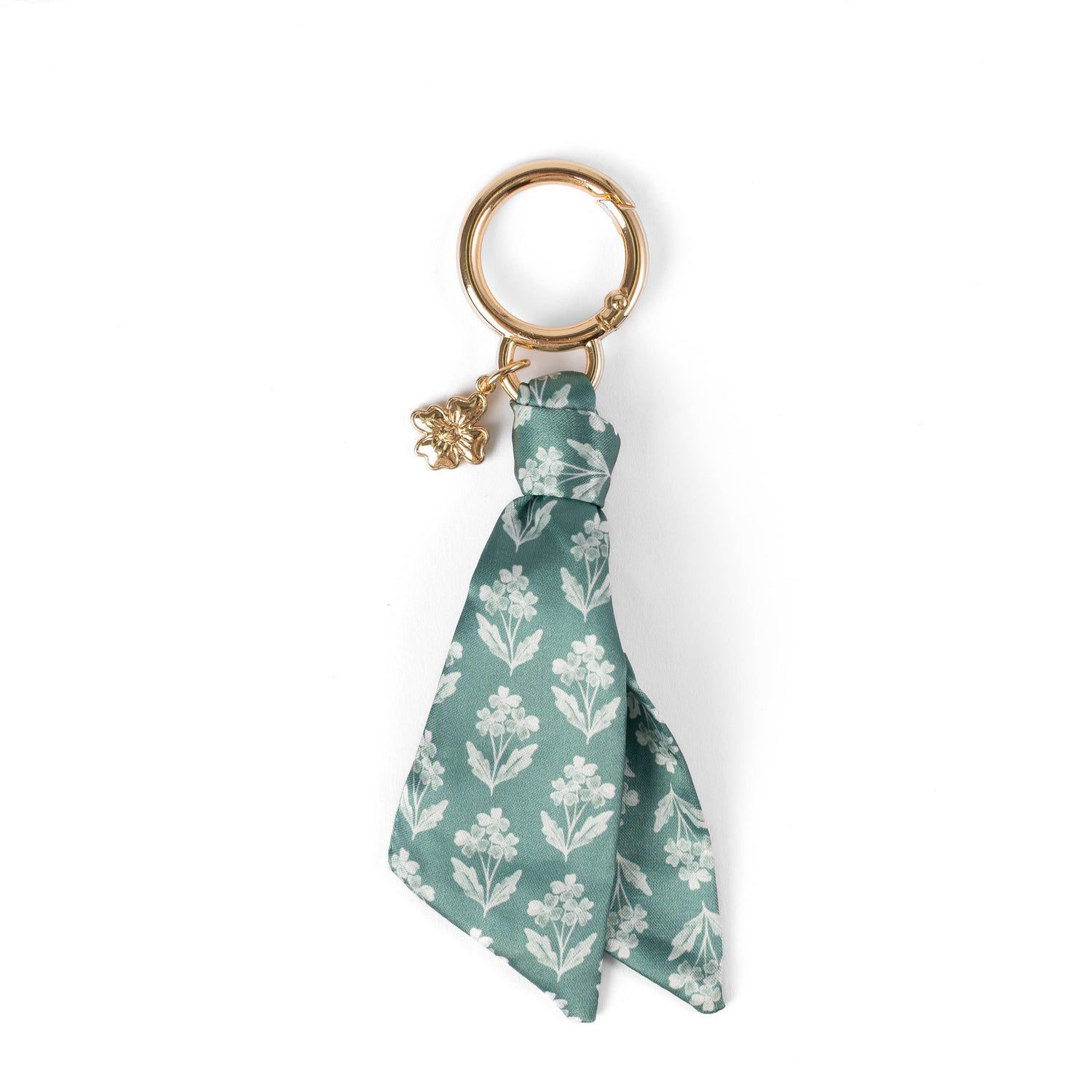 Floral Satin Keychain: Pressed Floral