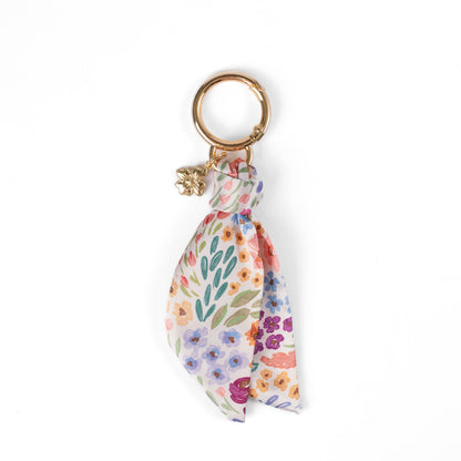 Floral Satin Keychain: Pressed Floral