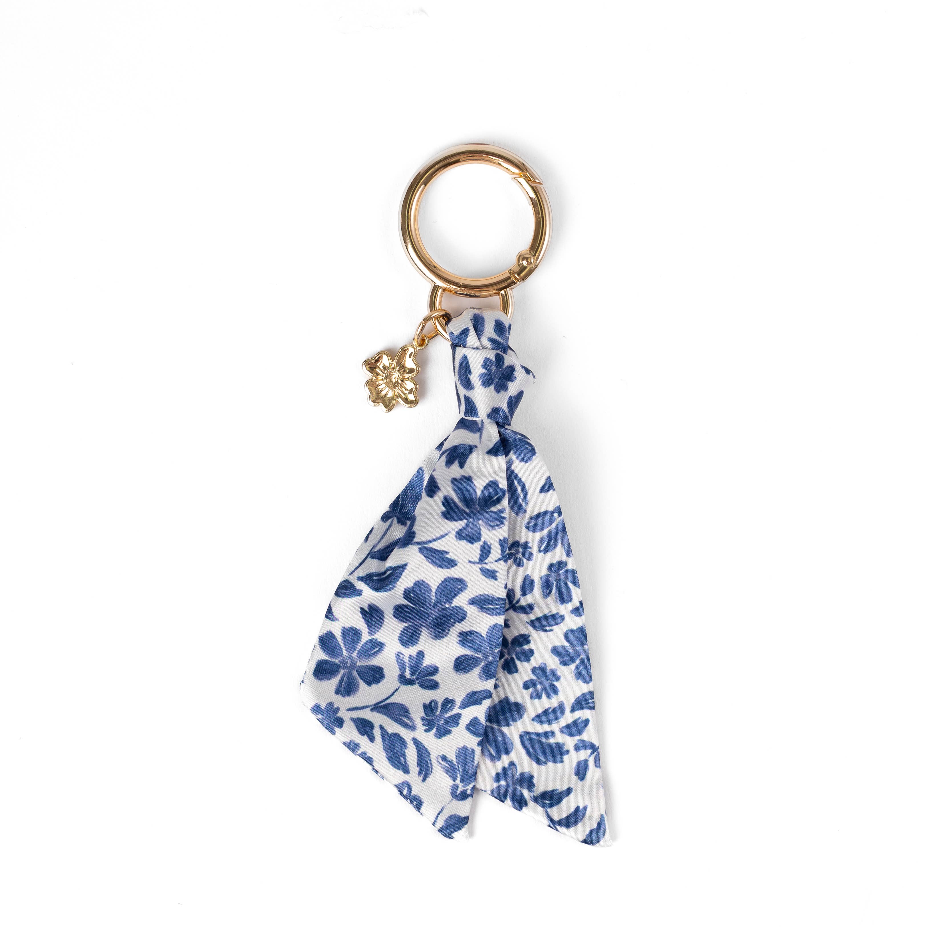 Floral Satin Keychain: Pressed Floral