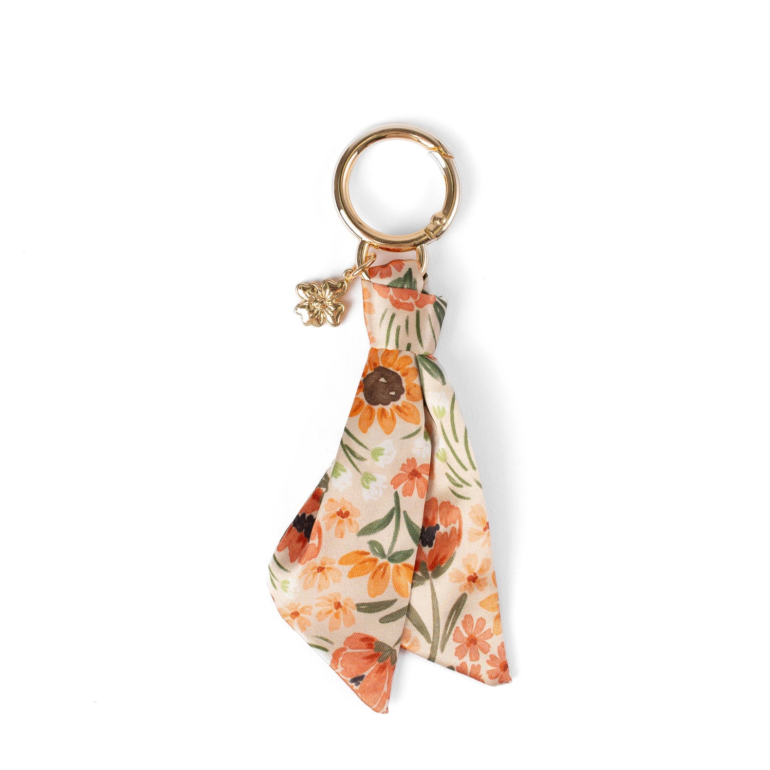Floral Satin Keychain: Pressed Floral
