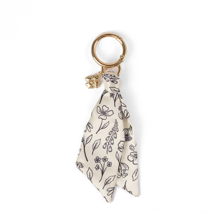 Floral Satin Keychain: Pressed Floral