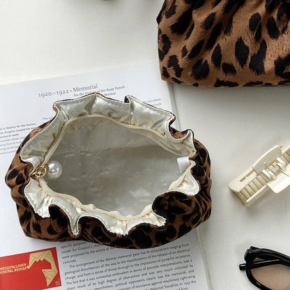 Vintage Leopard Print Cosmetic Bag