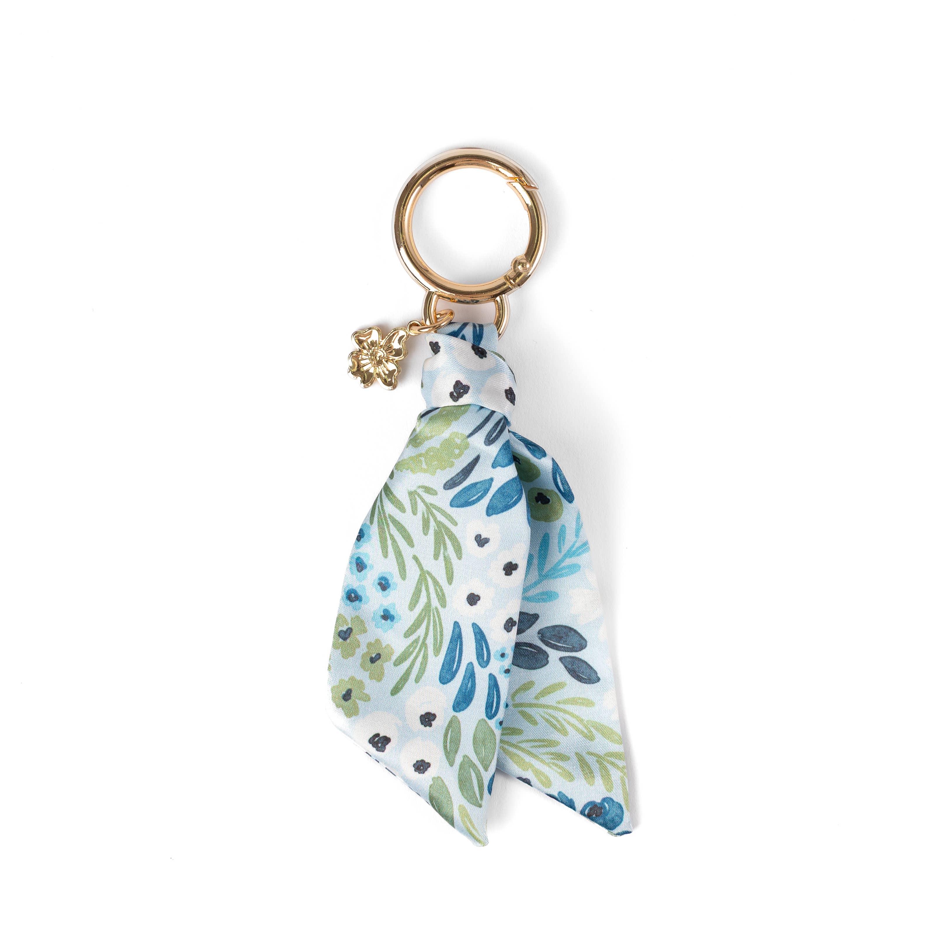 Floral Satin Keychain: Pressed Floral