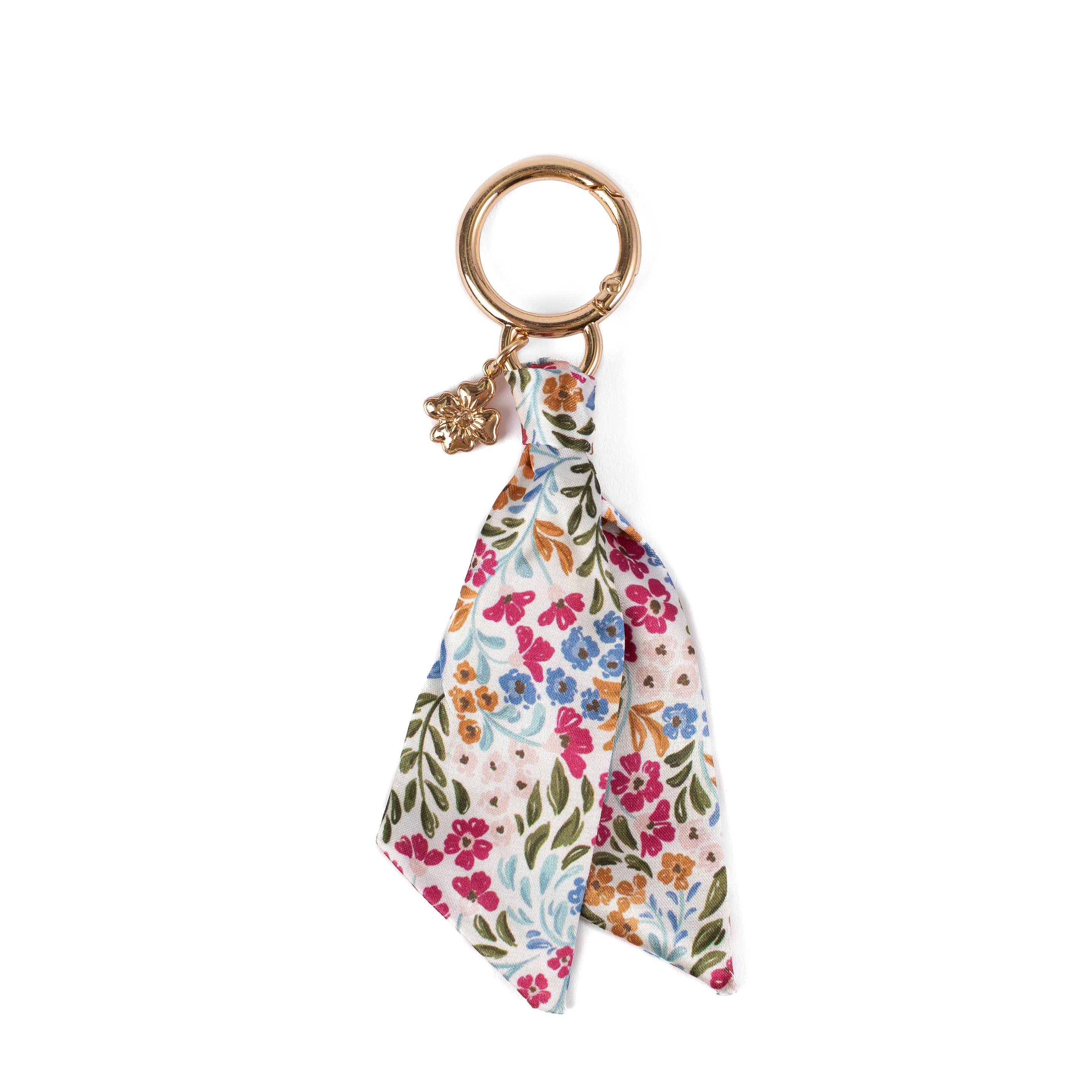 Floral Satin Keychain: Pressed Floral