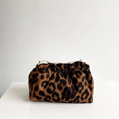 Vintage Leopard Print Cosmetic Bag