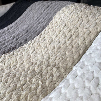 Infinite Chunky Knit Blanket | Minky | Big: Mist / 43” x 70”