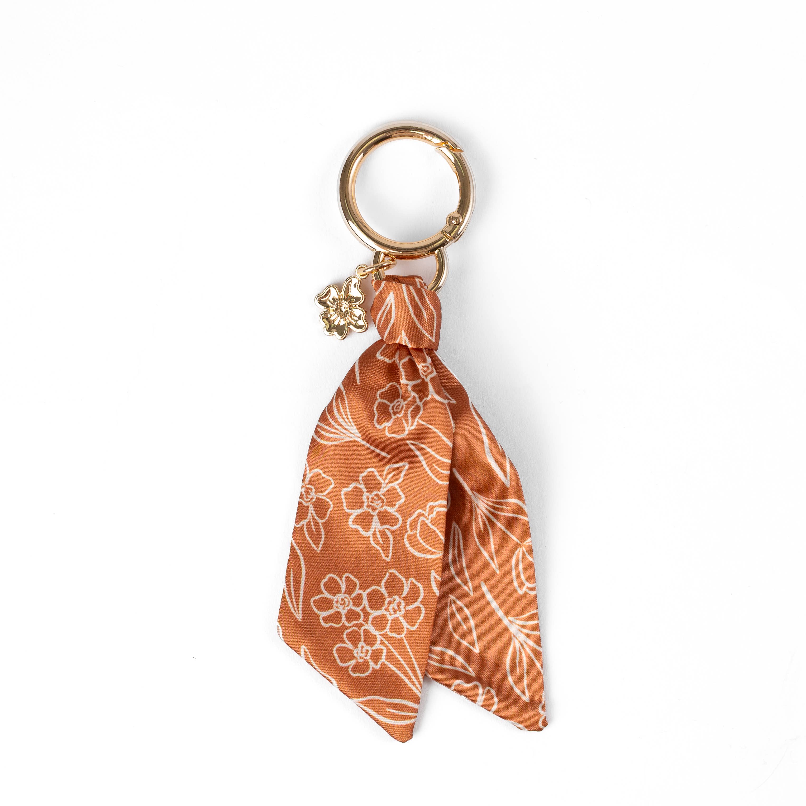 Floral Satin Keychain: Porcelain Floral