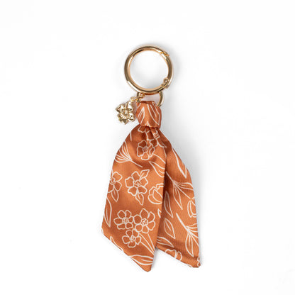 Floral Satin Keychain: Porcelain Floral
