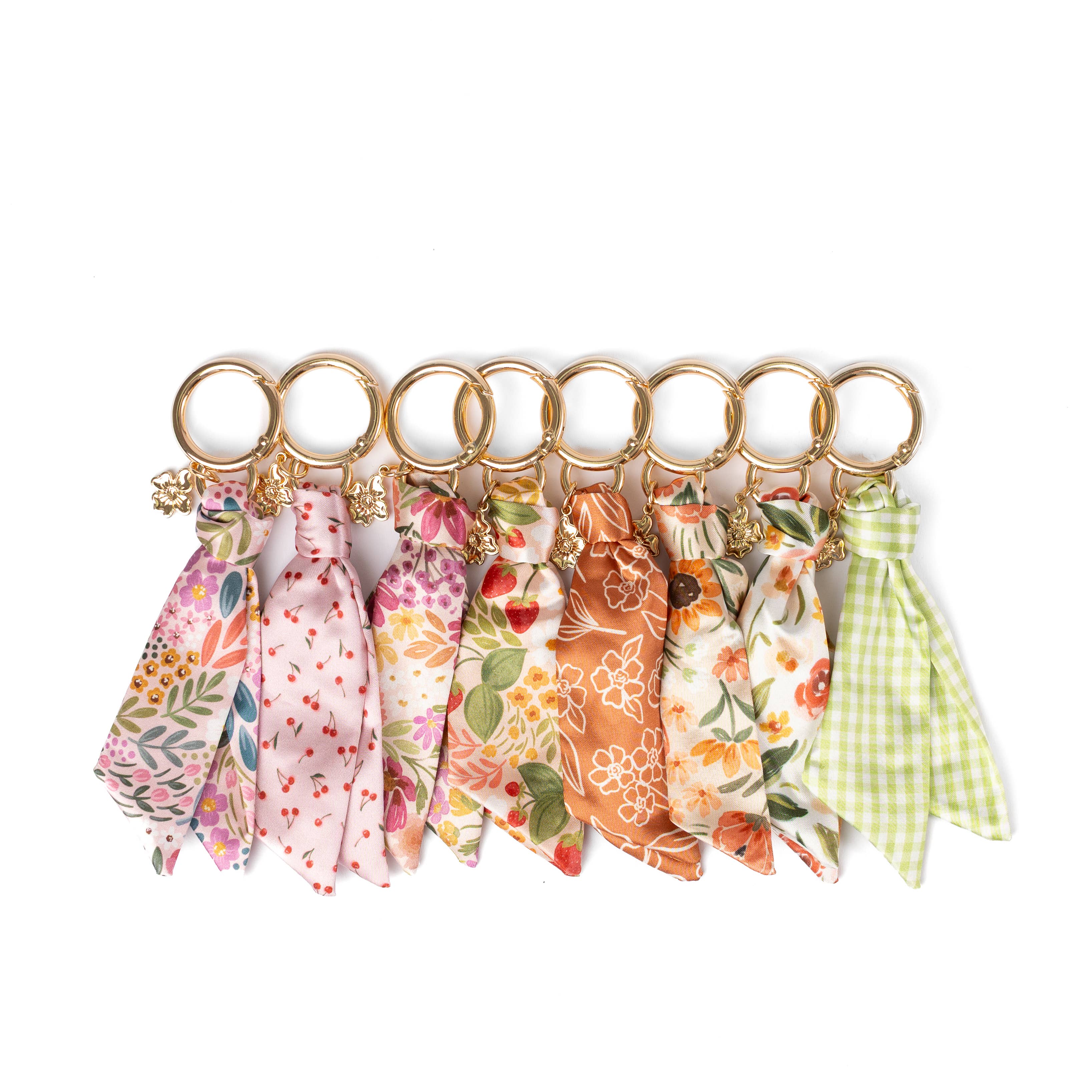 Floral Satin Keychain: Forget Me Not Sage