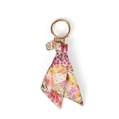 Floral Satin Keychain: Porcelain Floral