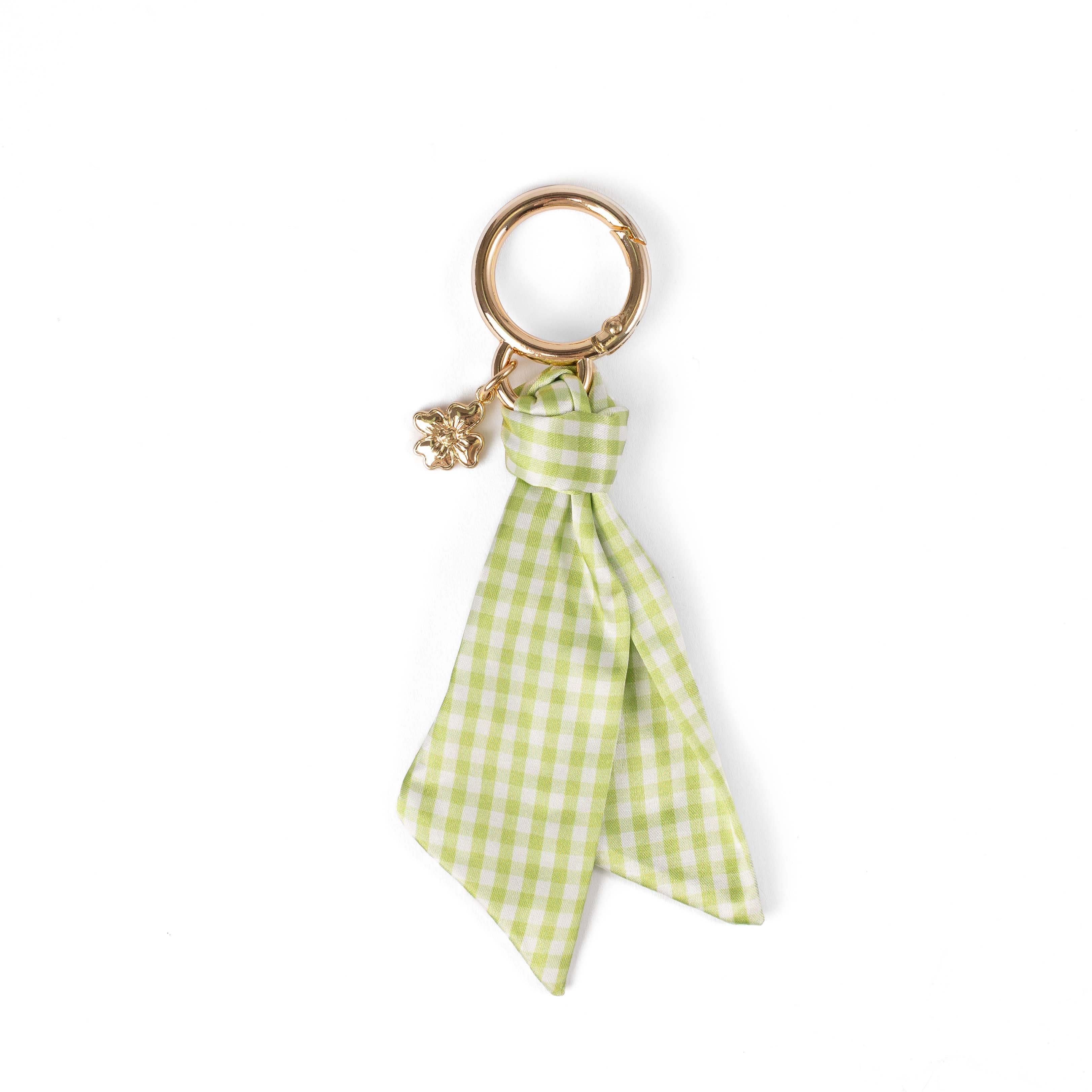 Floral Satin Keychain: Pressed Floral