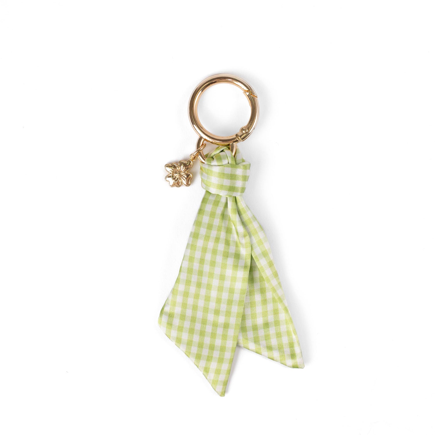 Floral Satin Keychain: Porcelain Floral
