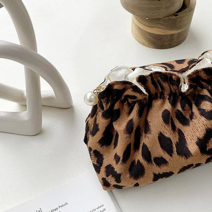 Vintage Leopard Print Cosmetic Bag