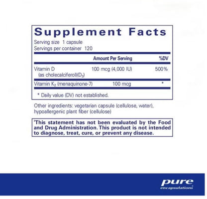 Vitamin D3 &amp; K2 120&