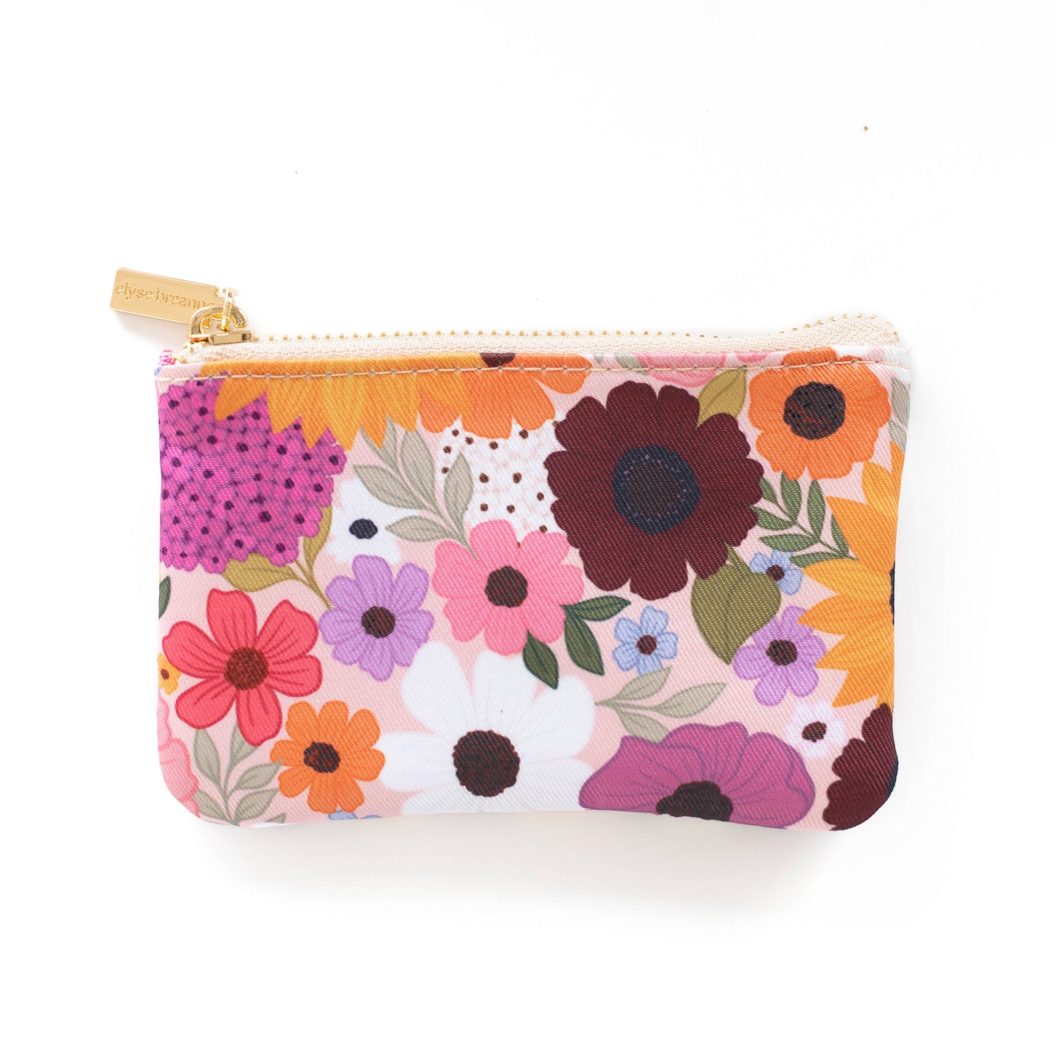 Floral Coin Pouch: Waterfall Floral