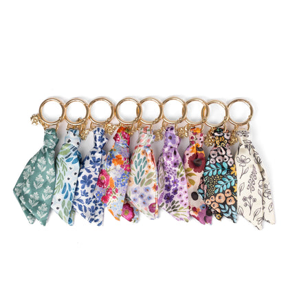 Floral Satin Keychain: Waterfall Floral