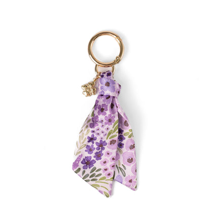 Floral Satin Keychain: Pressed Floral