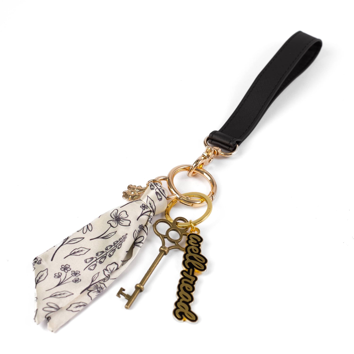Floral Satin Keychain: Forget Me Not Sage