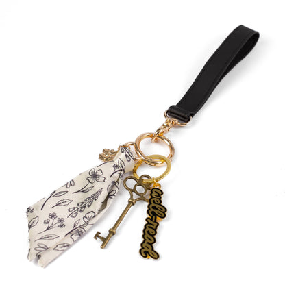Floral Satin Keychain: Porcelain Floral