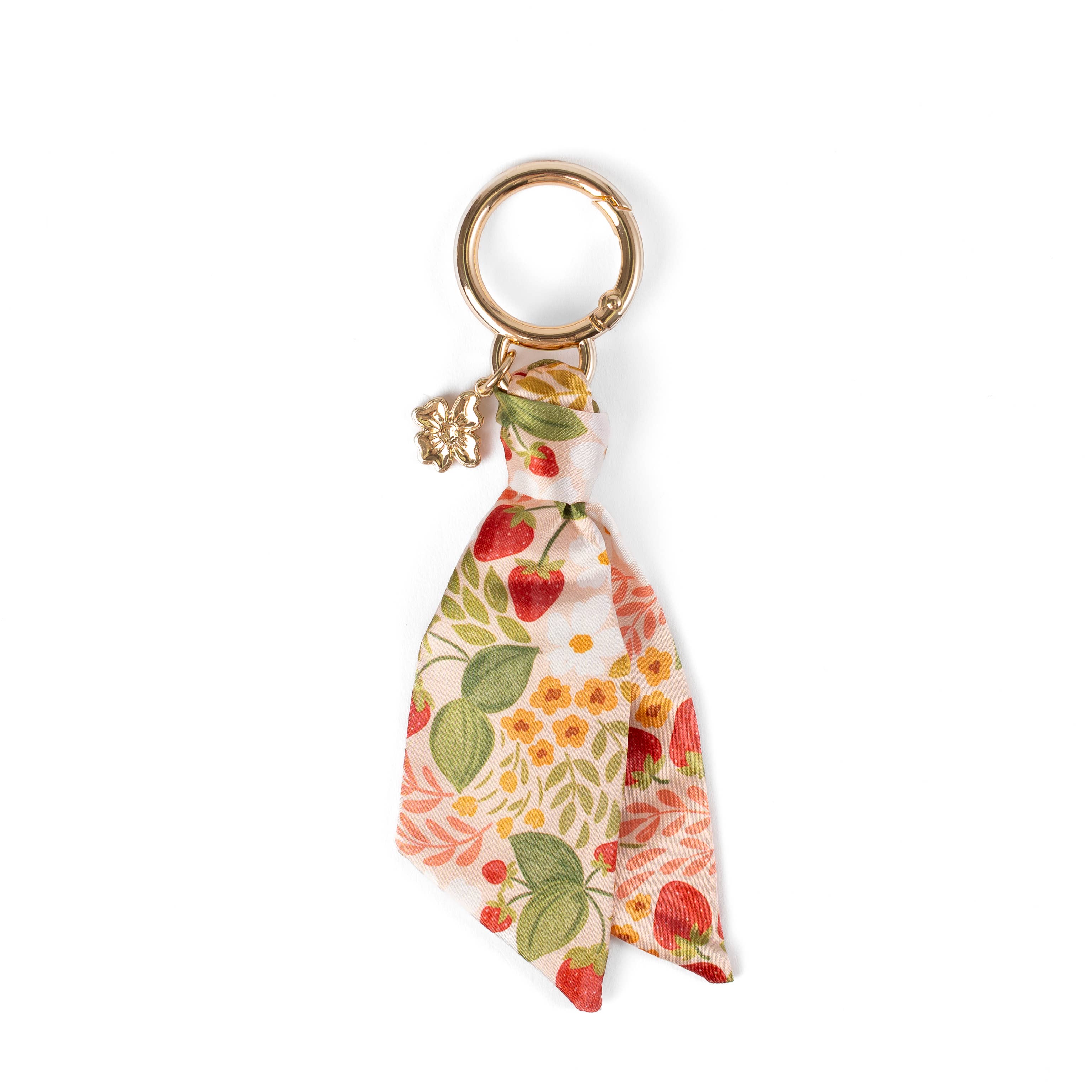 Floral Satin Keychain: Pressed Floral
