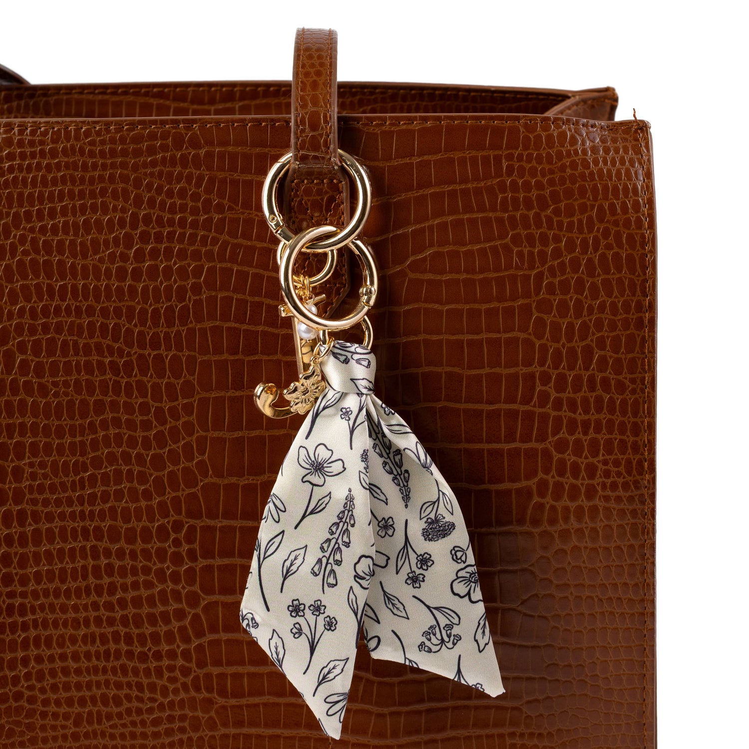 Floral Satin Keychain: Pressed Floral