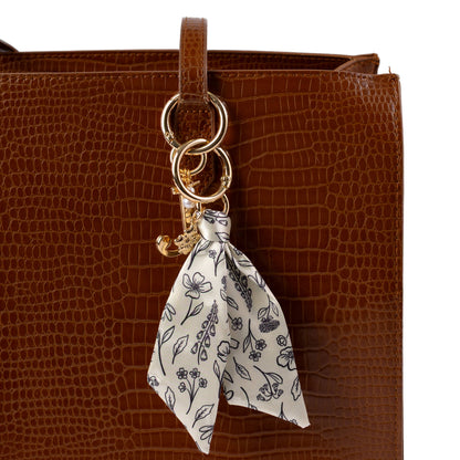 Floral Satin Keychain: Pressed Floral